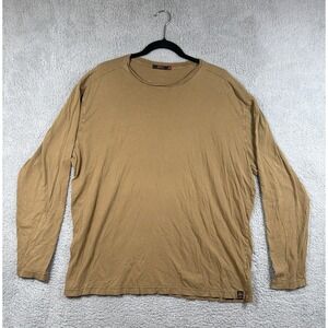 Agave Shirt Mens XL Brown Long Sleeve Crewneck Casual Made USA Cotton Pullover